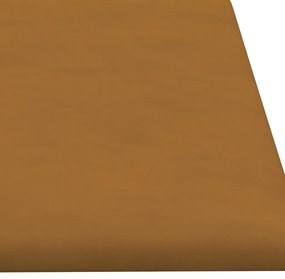 Πάνελ Τοίχου 12 τεμ. Κρεμ 60x15 εκ. 1,08 μ² Βελούδο - Καφέ