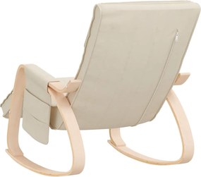 vidaXL Κουνιστή Πολυθρόνα Κρεμ Υφασμάτινη