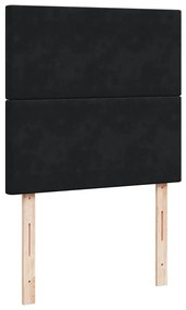 vidaXL Κρεβάτι Boxspring με Στρώμα Μαύρο 100x200 εκ. Βελούδινο