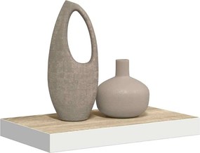 vidaXL Ράφι Τοίχου Δρυς/Άσπρο 50x23,5x3,8 εκ. MDF