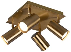 Φωτιστικό Οροφής - Σποτ Marley 802430404 4xGU10 35W 24x24x15cm Brass Mat Trio Lighting Μέταλλο