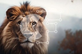 Intra Συλλεκτικό Ξύλινο Παζλ Plywood 4mm - Μεγάλο λιοντάρι στο δάσος Σε Ξύλινο Κουτί - Διαστάσεις: 10x10 cm – 25 κομμάτια