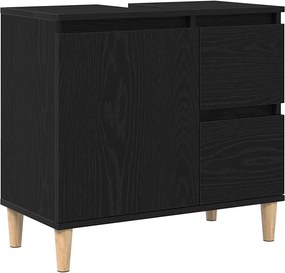 vidaXL Ντουλάπι Μπάνιου Μαύρη Οξυά 65 x 33 x 60 εκ Επεξεργασμένο ξύλο