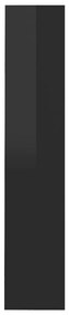 Παπουτσοθήκη Τοίχου Γυαλ. Μαύρο 80 x 18 x 90 εκ. Μοριοσανίδα - Μαύρο