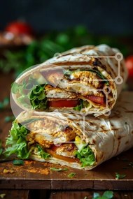 Σετ των 2 Intra Συλλεκτικό Ξύλινο Παζλ Plywood 4mm - Νόστιμα ψητά τυλιχτά κοτόπουλου Σε Ξύλινο Κουτί - Διαστάσεις: 10x10 cm – 25 κομμάτια