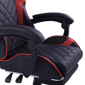 Πολυθρόνα Gaming Skyler Με Ανακλινόμενη Πλάτη Και Υποπόδιο Σε Χρώμα Μαύρο-Κόκκινο