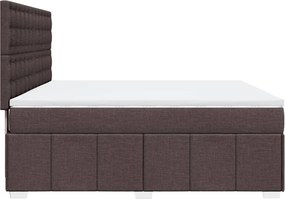 vidaXL Κρεβάτι Boxspring με Στρώμα Σκούρο Καφέ 180x200 εκ Υφασμάτινο