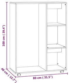 Ντουλάπα Sonoma Δρυς 80 x 40 x 110 εκ. από Μοριοσανίδα - Καφέ