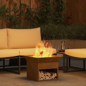 vidaXL Φωτιά Σκ rusty 50 x 50 x 40 cm Ατσάλι σκληρυθέν στον αέρα