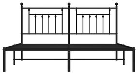 Πλαίσιο Κρεβατιού με Κεφαλάρι Μαύρο 160 x 200 εκ. Μεταλλικό - Μαύρο