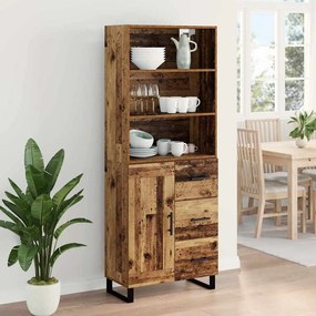 vidaXL Highboard με συρτάρι 2 pcs Παλιό ξύλο Επεξεργασμένο ξύλο