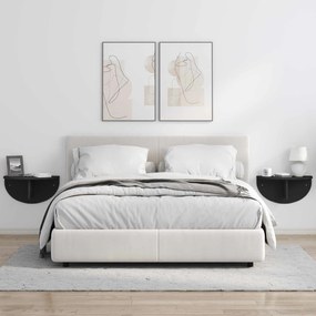 vidaXL Ράφι Τοίχου 2 pcs Μαύρο 48 x 24 x 24 εκ Επεξεργασμένο ξύλο
