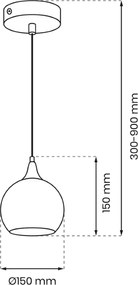 Κρεμαστό Φωτιστικό Monte Ø15cm Ασημί