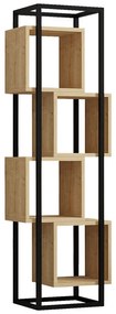 Intrahome Βιβλιοθήκη Gridur Intrahome σε oak απόχρωση με μαύρο μεταλλικό σκελετό 44x29x140εκ | SKU: INTRAPA-231111635
