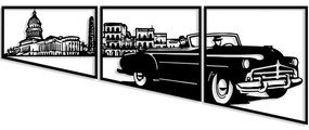Διακοσμητικό Τοίχου Oldies (Σετ 3Τμχ) 565TNL1226 37x19/39x35/40x43cm Black Wallity Μέταλλο