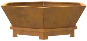 vidaXL Εστία Φωτιάς Εξαγωνική 75x75x28 εκ. Ανοξείδωτο Χάλυβα