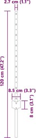 vidaXL Στύλος Περιφράξεων 44 pcs Πράσινο 120 cm Ατσάλι