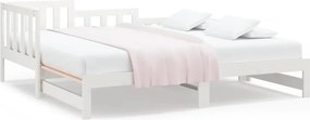 vidaXL Καναπές Κρεβάτι Συρόμενος Λευκός 2x(90x190) εκ. από Μασίφ Πεύκο