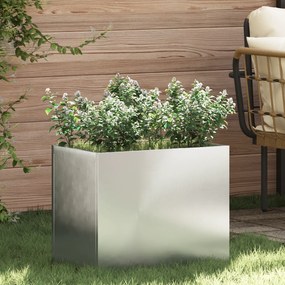 vidaXL Γλάστρα Κήπου Ασημί 50 x 32 x 40 εκ. Γαλβανισμένος χάλυβας