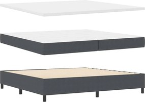 vidaXL LED Κρεβάτι με βάθρο Σκούρο Γκρι και Λευκό 200 x 200 cm
