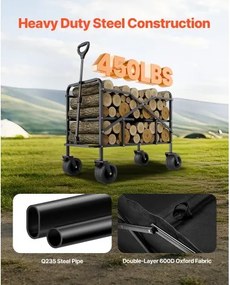 VEVOR Double Decker Wagon Collapsible 300L &amp; 450 lbs Heavy Duty Folding Cart