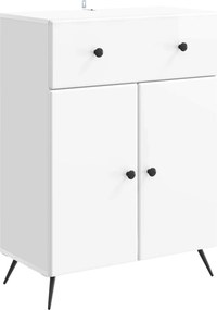 vidaXL Πλαϊνό γραφείο Γυαλιστερό Λευκό 66 x 34,5 x 90 εκ