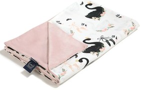 Κουβέρτα Βελουτέ Αγκαλιάς (80x100) 2 Όψεων La Millou Moonlight Swan - Smoke Rose