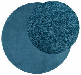 vidaXL Χαλί OVIEDO με Κοντό Πέλος Τιρκουάζ Ø 200 εκ.