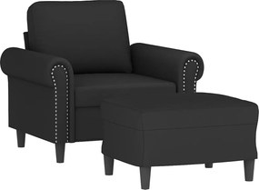 vidaXL Πολυθρόνα Μαύρη 60 εκ. Βελούδινη με Υποπόδιο