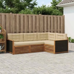 vidaXL Σειρά Καναπέ Εξωτερικού 4 pcs Φυσικό και Μπεζ