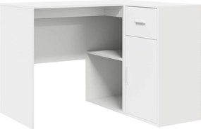 vidaXL Γωνιακό γραφείο με συρτάρι Λευκό 102 x 88 x 75 εκ
