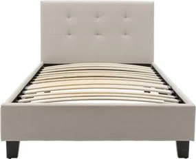 Κρεβάτι Mago pakoworld ύφασμα εκρού 100x200εκ