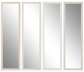 Τοίχο καθρέφτη Home ESPRIT Λευκό Καφέ Μπεζ Γκρι Σύγχρονη (4 Μονάδες)