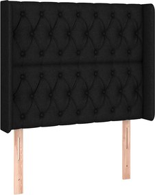 vidaXL Κρεβάτι Boxspring με Στρώμα &amp; LED Μαύρο 90x190 εκ. Υφασμάτινο