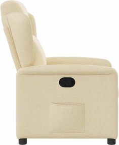 vidaXL Πολυθρόνα Ανακλινόμενη Κρεμ Υφασμάτινη
