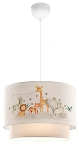 GIRAFFE 204-0007 Παιδικό Κρεμαστό Φωτιστικό Φιγούρα Μονόφωτο 1 x E27 IP20 Λευκό Ύφασμα-Μ30 x Π30 x Υ70cm Globostar 204-0007 Λευκό
