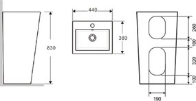 Karag Marais G303 - Επιδαπέδιος νιπτήρας 44x38x83