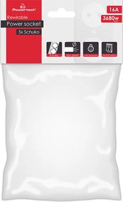 POWERTECH πολύπριζο PT-886, 5x schuko, 16A, χωρίς καλώδιο, λευκό