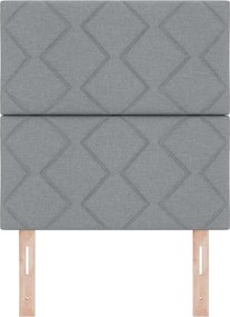 vidaXL LED κεφαλάρι Ανοιχτό γκρι 80 cm ύφασμα