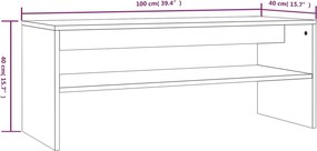 vidaXL Τραπεζάκι Σαλονιού Καφέ Δρυς 100x40x40 εκ. Επεξεργασμένο Ξύλο