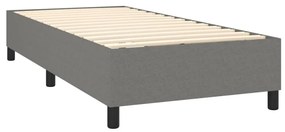Κρεβάτι Boxspring με Στρώμα Σκούρο Γκρι 90x190 εκ. Υφασμάτινο - Γκρι