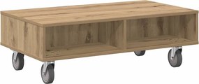 vidaXL Κομοδίνο με τροχούς Artisan Oak 90 x 50 x 30 cm