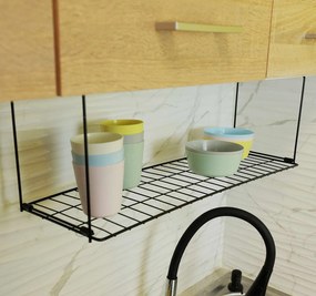 Κρεμαστό Ράφι Οργάνωσης 60x20x20cm Άσπρο ή Μαύρο - Μαύρο