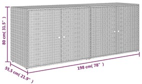 ΝΤΟΥΛΑΠΙ ΑΠΟΘΗΚΕΥΣΗΣ ΚΗΠΟΥ ΓΚΡΙ 198X55,5X80 ΕΚ. ΣΥΝΘΕΤΙΚΟ ΡΑΤΑΝ 319871