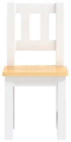 Παιδικό Σετ Τραπέζι με Καρέκλες 3 τεμ. Λευκό και Μπεζ MDF - Λευκό