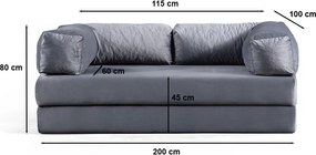 2-Seat Sofa-Bed Via Con - Pale Grey Pale Grey