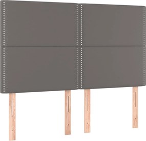 vidaXL Κεφαλάρι Κρεβατιού LED Γκρι 144x5x118/128 εκ