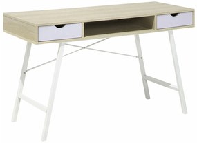 Τραπέζι γραφείου Berwyn 151, Με συρτάρια, 77x120x48cm, 23 kg, Ανοιχτό χρώμα ξύλου, Άσπρο | Epipla1.gr