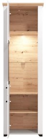 Βιτρίνα Valencia 1K VS1 Λευκό - Artisan Oak - Λευκό Μάτ 61x41x195 εκ. 61x41x195 εκ.