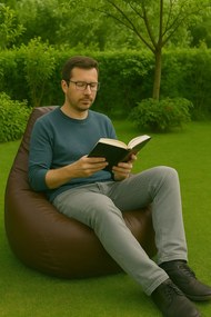 Bean Bag Deri Armut - Brown Brown